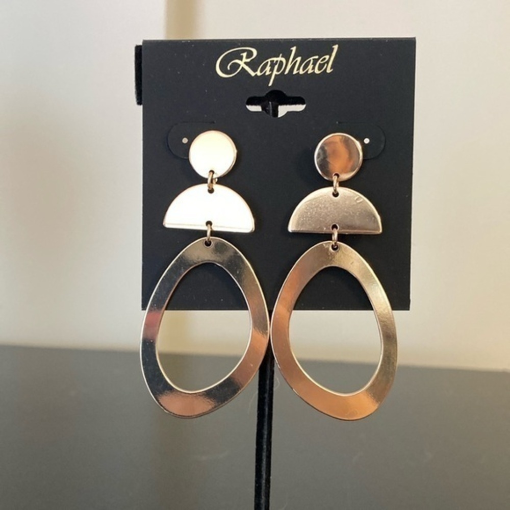 Raphael Elegant Gold-Tone Drop Earrings